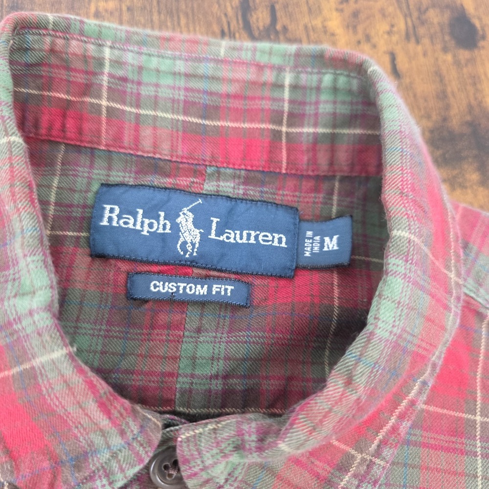 Polo Ralph Lauren Men's Long Sleeve Button Down Red Green Tartan Plaid Men's M - Picture 4 of 8